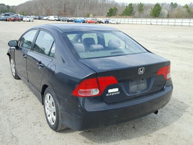 1HGFA16587L129534 - 2007 HONDA CIVIC LX BLACK photo 3