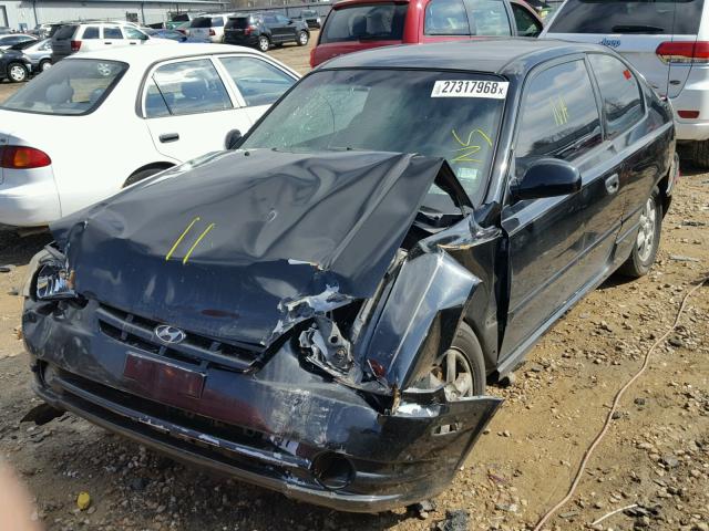 KMHCG35C84U312364 - 2004 HYUNDAI ACCENT GL BLACK photo 2