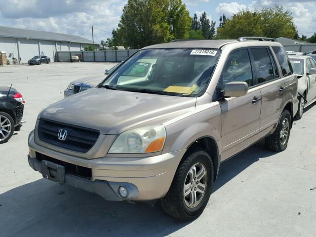 2HKYF18614H616301 - 2004 HONDA PILOT EXL GOLD photo 2