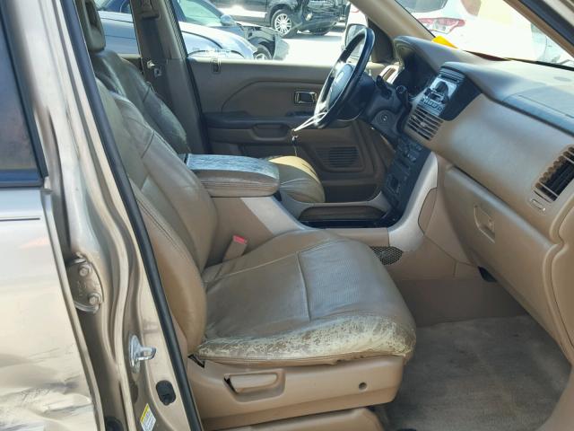 2HKYF18614H616301 - 2004 HONDA PILOT EXL GOLD photo 5