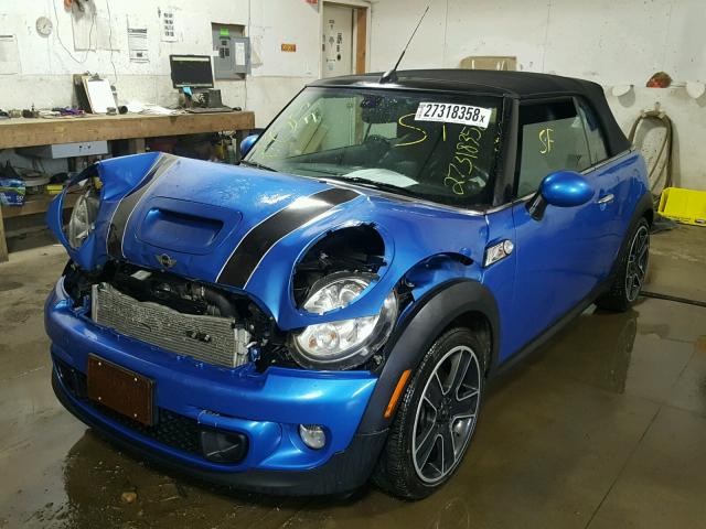 WMWZP3C53BTX83132 - 2011 MINI COOPER S BLUE photo 2