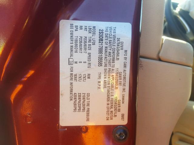 2S3DB217886105585 - 2008 SUZUKI XL7 RED photo 10