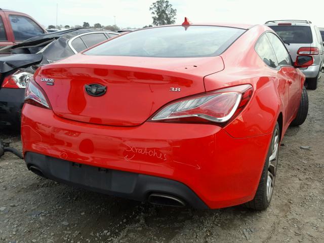 KMHHU6KJ1DU091936 - 2013 HYUNDAI GENESIS CO RED photo 4