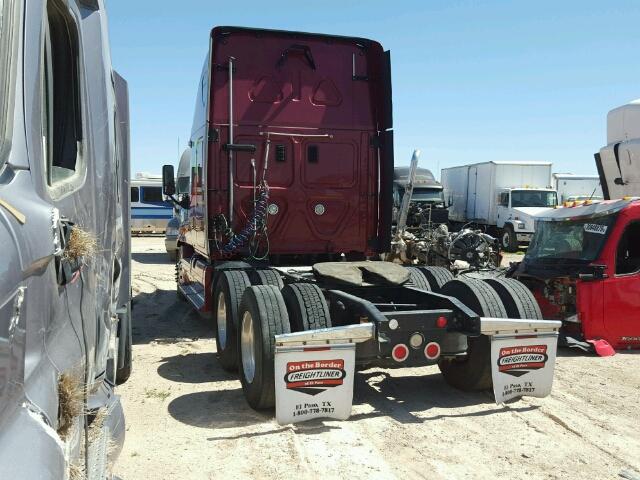 1FUJGLDR2CSBA3611 - 2012 FREIGHTLINER CASCADIA 1 BURGUNDY photo 3