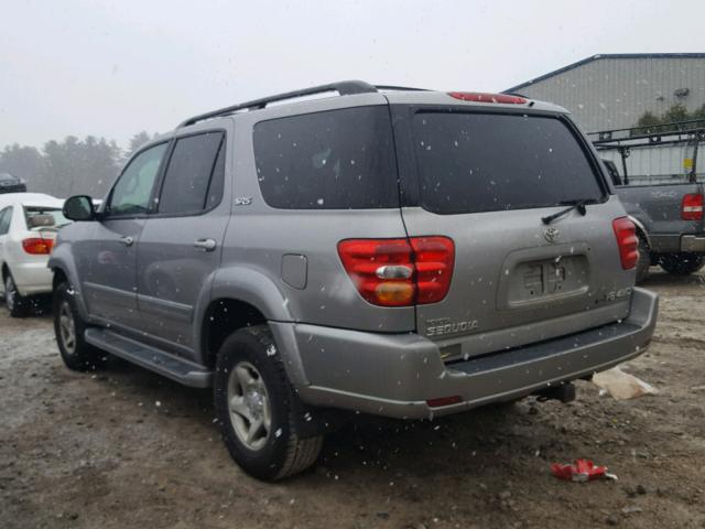 5TDBT44AX2S104361 - 2002 TOYOTA SEQUOIA SR GRAY photo 3