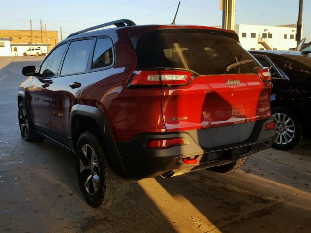 1C4PJMBB5FW668478 - 2015 JEEP CHEROKEE T RED photo 3