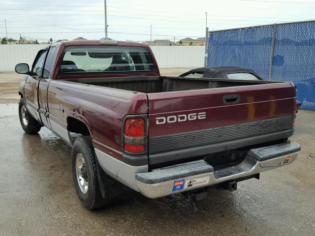 1B7KC2366YJ127272 - 2000 DODGE RAM 2500 BURGUNDY photo 3