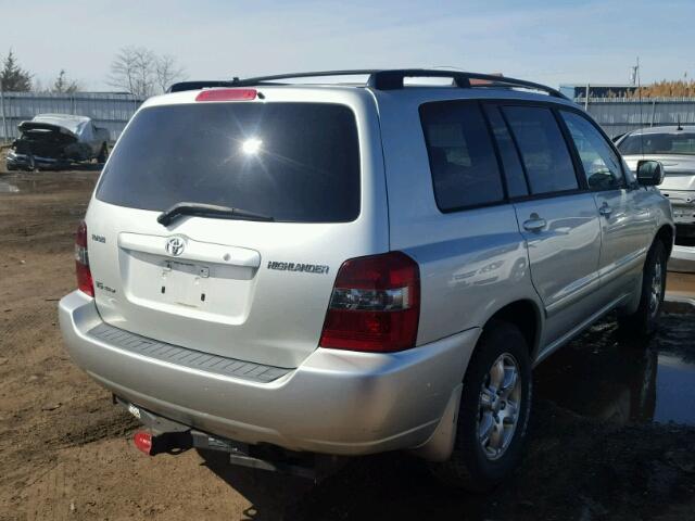 JTEEP21A840019398 - 2004 TOYOTA HIGHLANDER SILVER photo 4