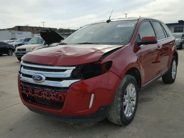 2FMDK3KC0EBA07892 - 2014 FORD EDGE LIMIT RED photo 2