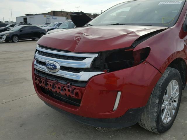 2FMDK3KC0EBA07892 - 2014 FORD EDGE LIMIT RED photo 9