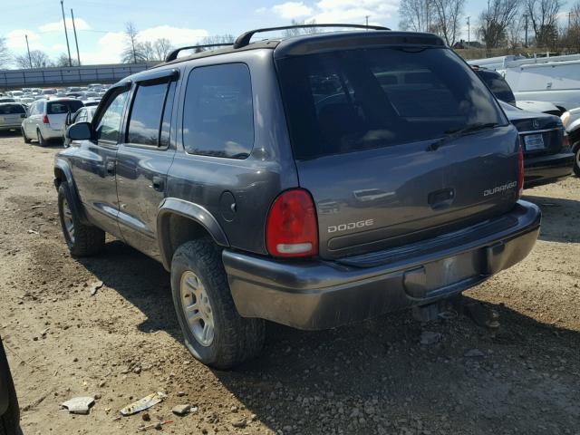 1B4HS38N12F208982 - 2002 DODGE DURANGO SP GRAY photo 3