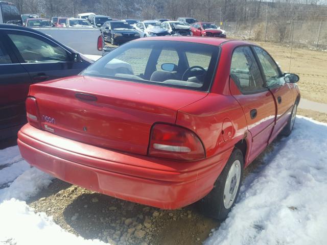 1P3ES47C1TD661119 - 1996 PLYMOUTH NEON HIGHL RED photo 4