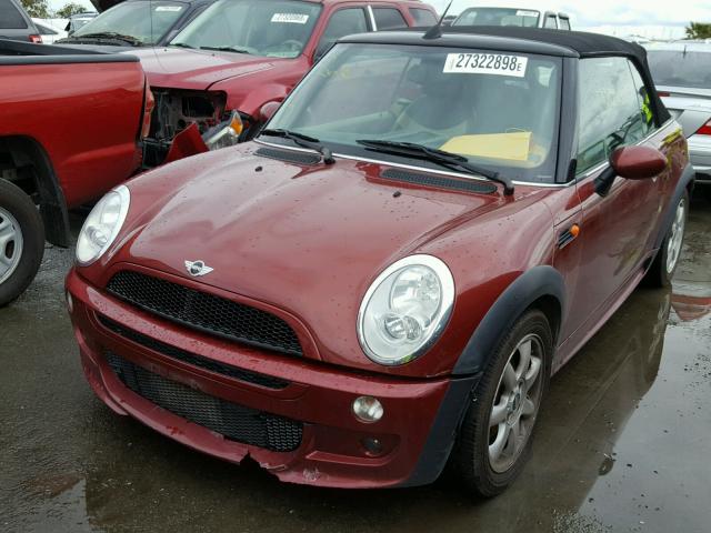 WMWRF33518TG19019 - 2008 MINI COOPER MAROON photo 2