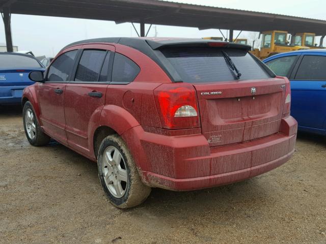 1B3HB48B77D126712 - 2007 DODGE CALIBER SX RED photo 3