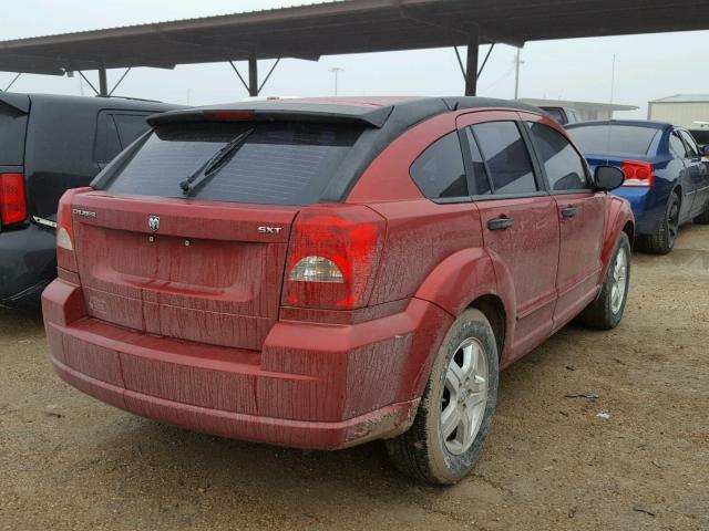 1B3HB48B77D126712 - 2007 DODGE CALIBER SX RED photo 4