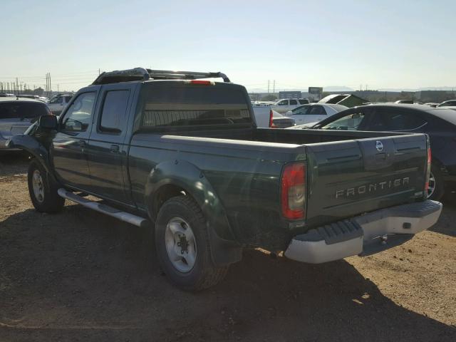 1N6ED29X02C369042 - 2002 NISSAN FRONTIER C GREEN photo 3