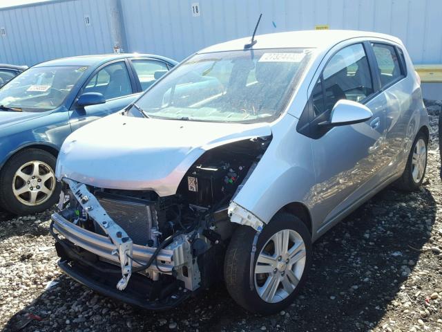 KL8CD6S94EC539316 - 2014 CHEVROLET SPARK 1LT SILVER photo 2