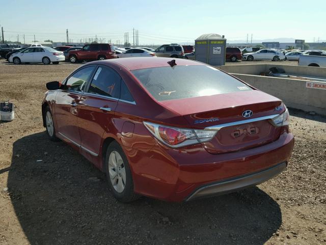 KMHEC4A48DA081198 - 2013 HYUNDAI SONATA HYB RED photo 3