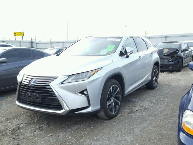 2T2BGMCA6HC009881 - 2017 LEXUS RX 450H SILVER photo 2