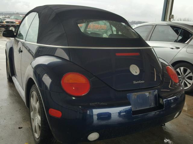 3VWCD21Y03M319916 - 2003 VOLKSWAGEN NEW BEETLE BLUE photo 3