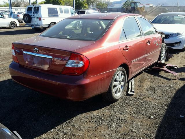 JTDBE32K530235542 - 2003 TOYOTA CAMRY LE MAROON photo 4