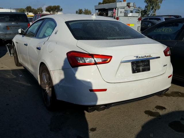 ZAM57XSA2F1145250 - 2015 MASERATI GHIBLI WHITE photo 3