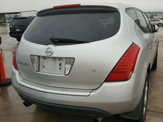 JN8AZ08T26W423262 - 2006 NISSAN MURANO SILVER photo 4