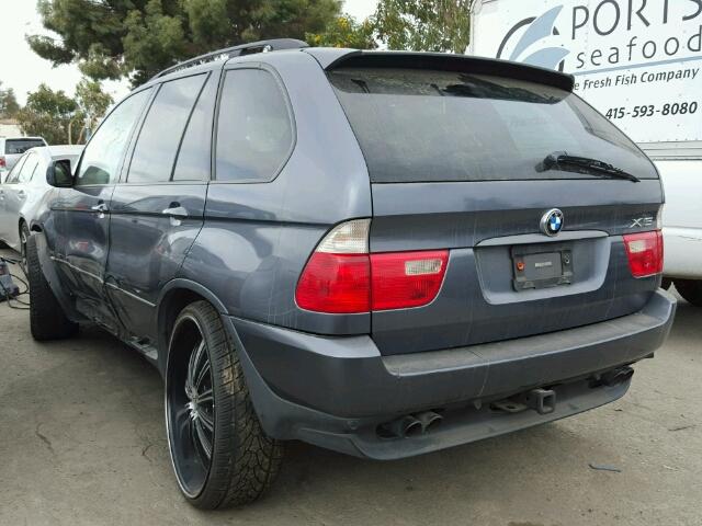 5UXFB33542LH37458 - 2002 BMW X5 4.4I BLUE photo 3