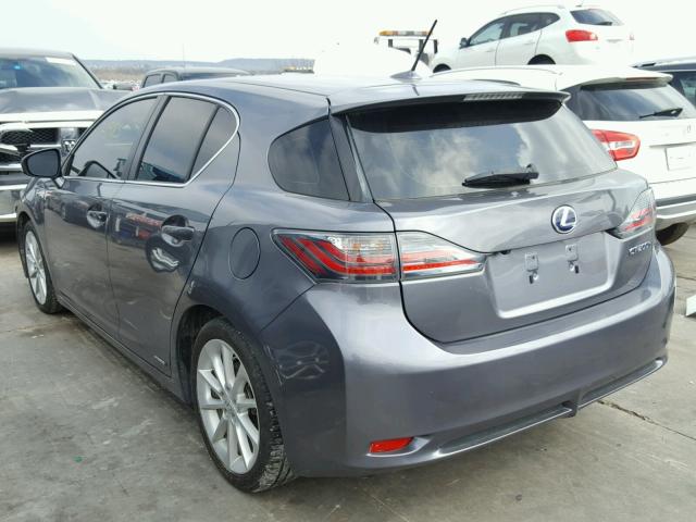 JTHKD5BH0C2122619 - 2012 LEXUS CT 200 GRAY photo 3