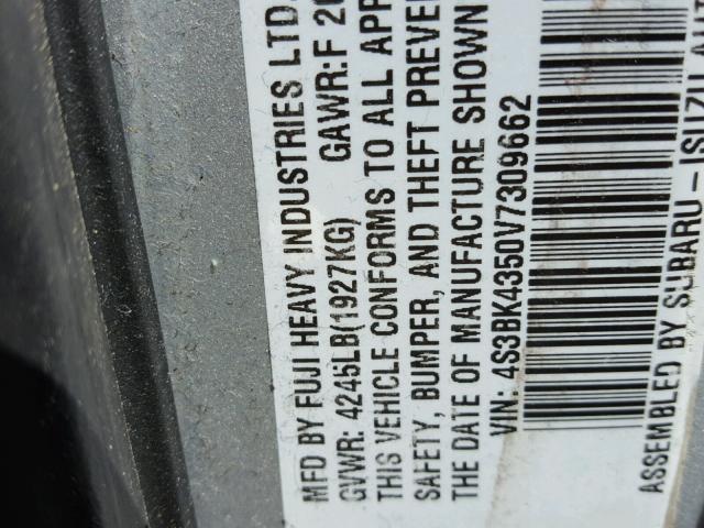 4S3BK4350V7309662 - 1997 SUBARU LEGACY L SILVER photo 10