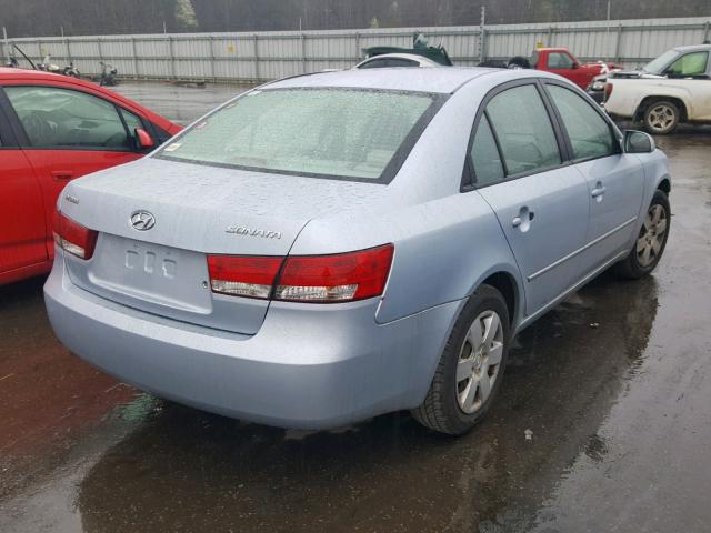 5NPET46C87H204600 - 2007 HYUNDAI SONATA GLS BLUE photo 4