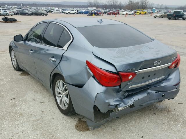 JN1BV7AP1FM345721 - 2015 INFINITI Q50 BASE BLUE photo 3