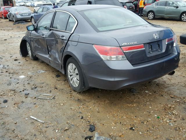 1HGCP2F37CA006836 - 2012 HONDA ACCORD LX GRAY photo 3