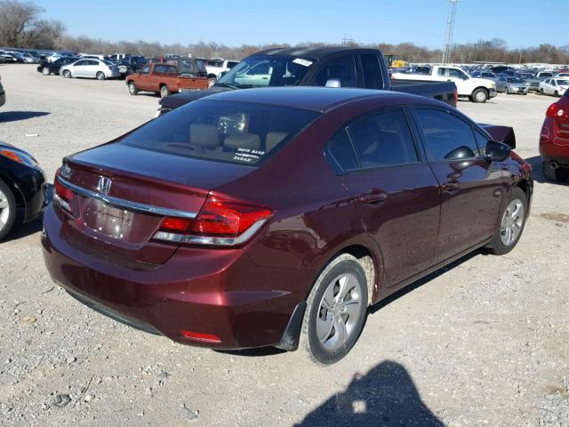 19XFB2F50FE002477 - 2015 HONDA CIVIC LX MAROON photo 4