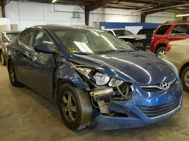 5NPDH4AE4FH645161 - 2015 HYUNDAI ELANTRA SE BLUE photo 1