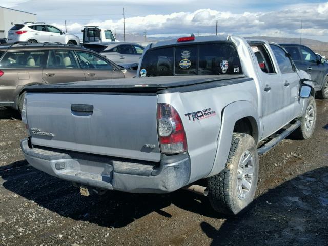 5TFLU4EN3CX023183 - 2012 TOYOTA TACOMA DOU SILVER photo 4