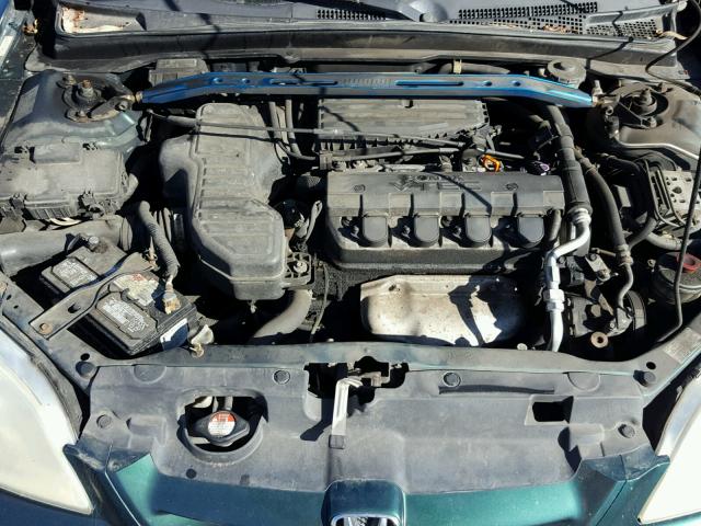 1HGEM22971L062515 - 2001 HONDA CIVIC SI GREEN photo 7