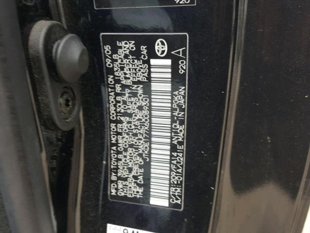 JTKDE177X60089301 - 2006 TOYOTA SCION TC 黑色 照片 10