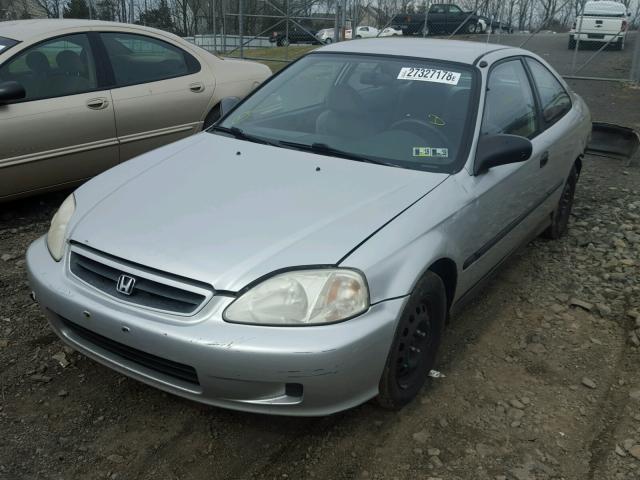 1HGEJ6121YL067157 - 2000 HONDA CIVIC DX SILVER photo 2