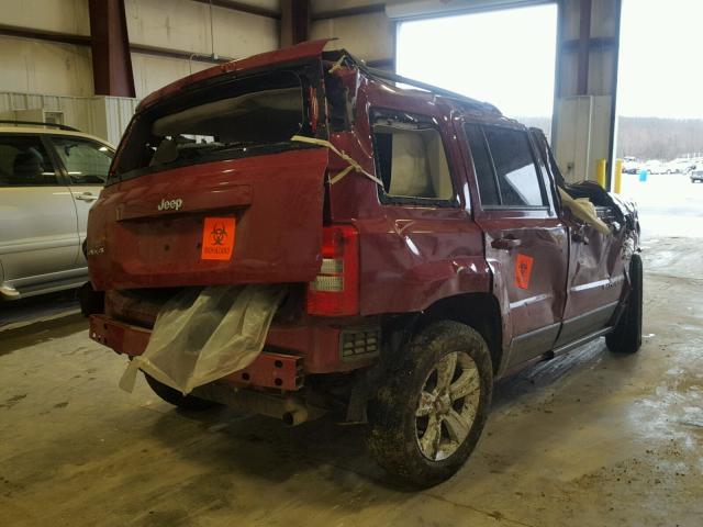 1C4NJRBB2ED588800 - 2014 JEEP PATRIOT SP RED photo 4