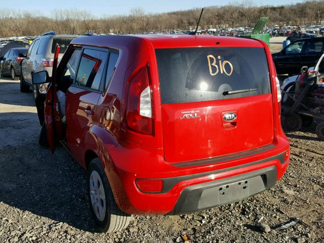 KNDJT2A59D7615323 - 2013 KIA SOUL RED photo 3