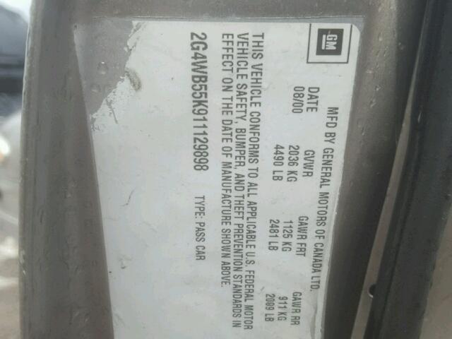 2G4WB55K911129898 - 2001 BUICK REGAL LS 金色 照片 10