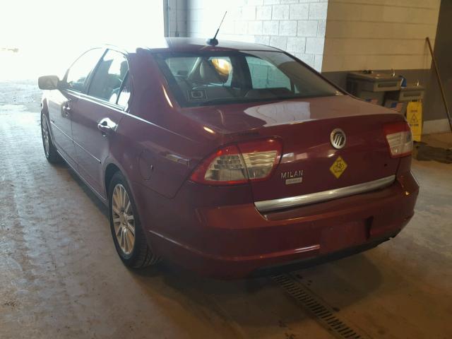 3MEHM08Z58R641746 - 2008 MERCURY MILAN PREM BURGUNDY photo 3