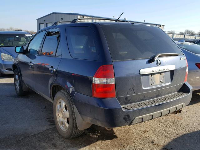 2HNYD18243H543090 - 2003 ACURA MDX BLUE photo 3