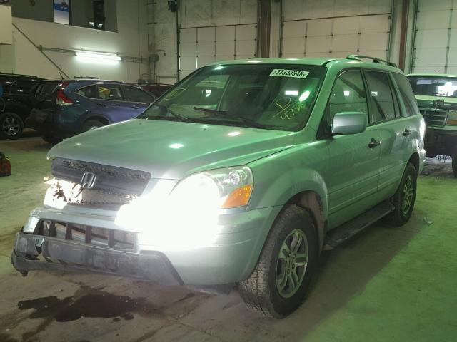 2HKYF18463H534738 - 2003 HONDA PILOT EX TEAL photo 2