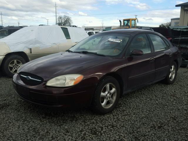 1FAFP55U31G267744 - 2001 FORD TAURUS SES MAROON photo 2