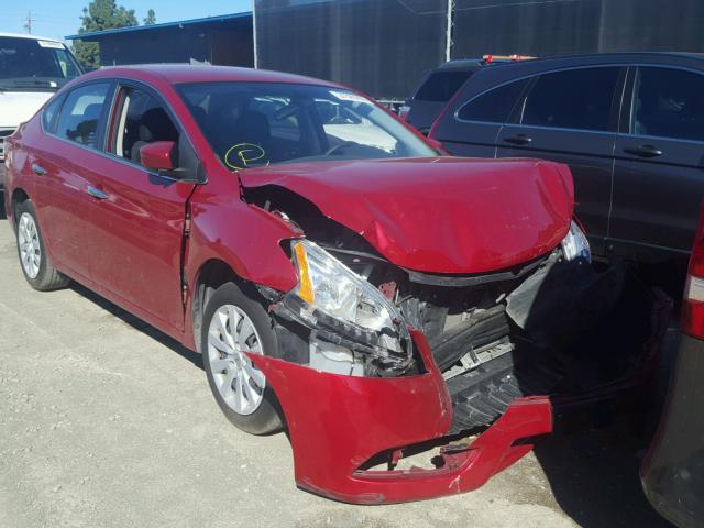 3N1AB7AP2EL635687 - 2014 NISSAN SENTRA S RED photo 1