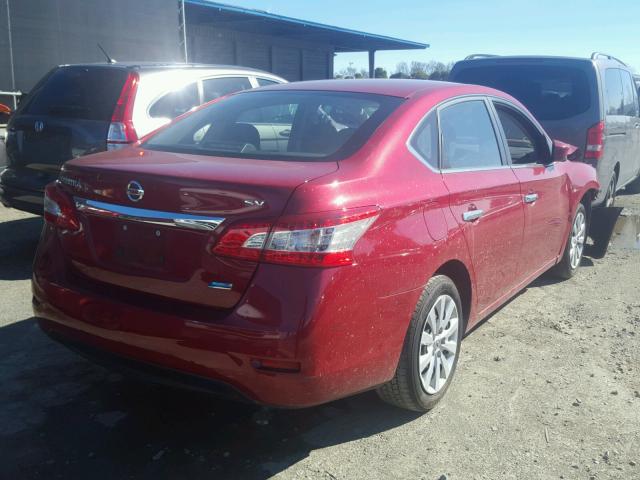 3N1AB7AP2EL635687 - 2014 NISSAN SENTRA S RED photo 4