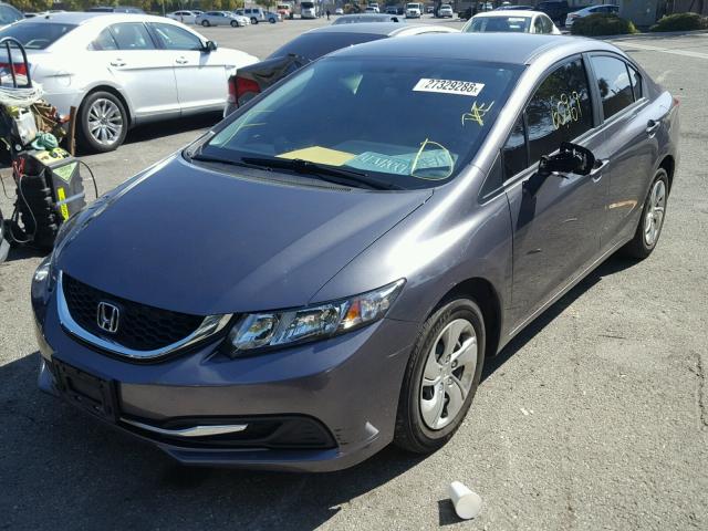 19XFB2E5XEE071029 - 2014 HONDA CIVIC LX GRAY photo 2