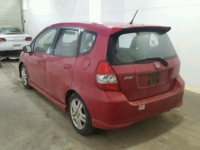 JHMGD38658S015251 - 2008 HONDA FIT SPORT RED photo 3